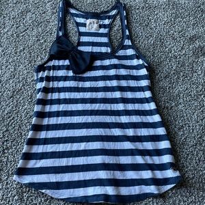 Y2K now tank top white and navy